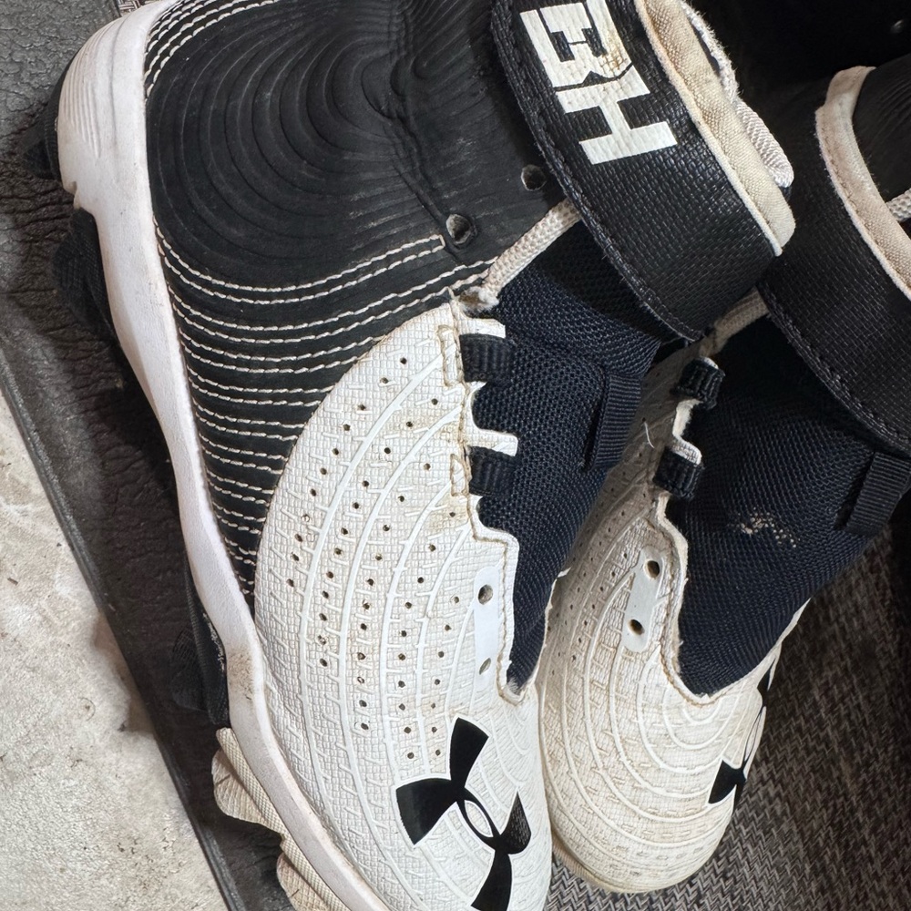 Under Armour Black and White Athletic Sneakers (used for t-ball)